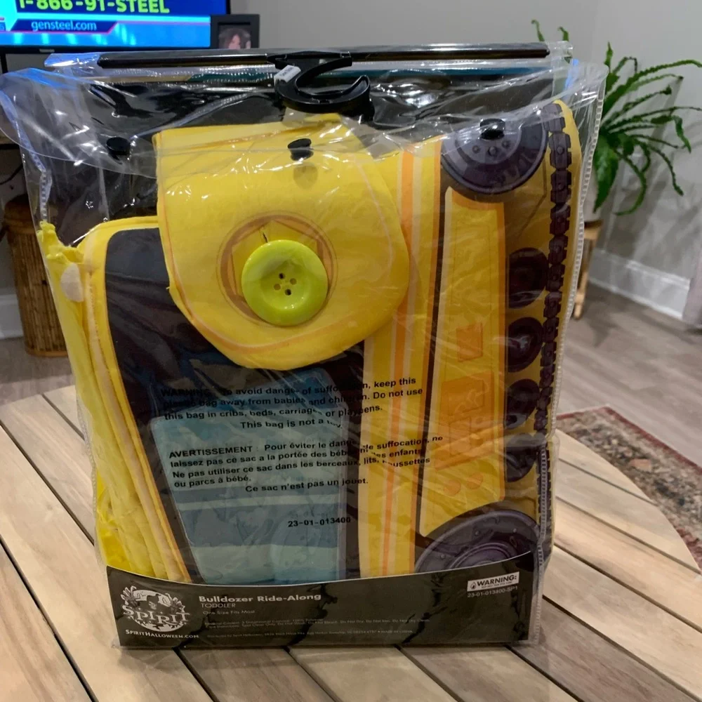 Yellow Bulldozer Kids Costume W/ Sound!
